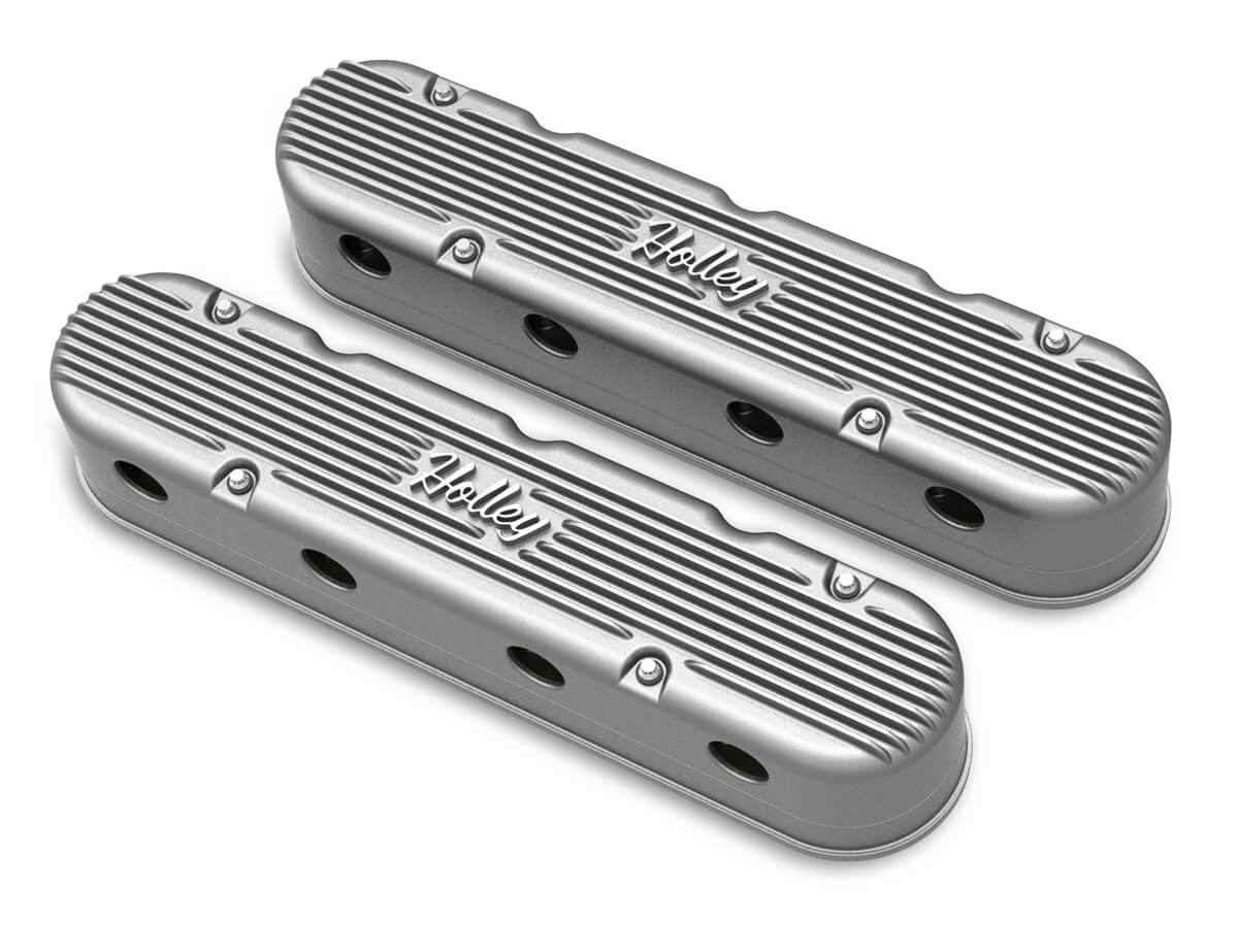 Holley 2-PC LS Vintage Series Valve Covers  Natural Finish