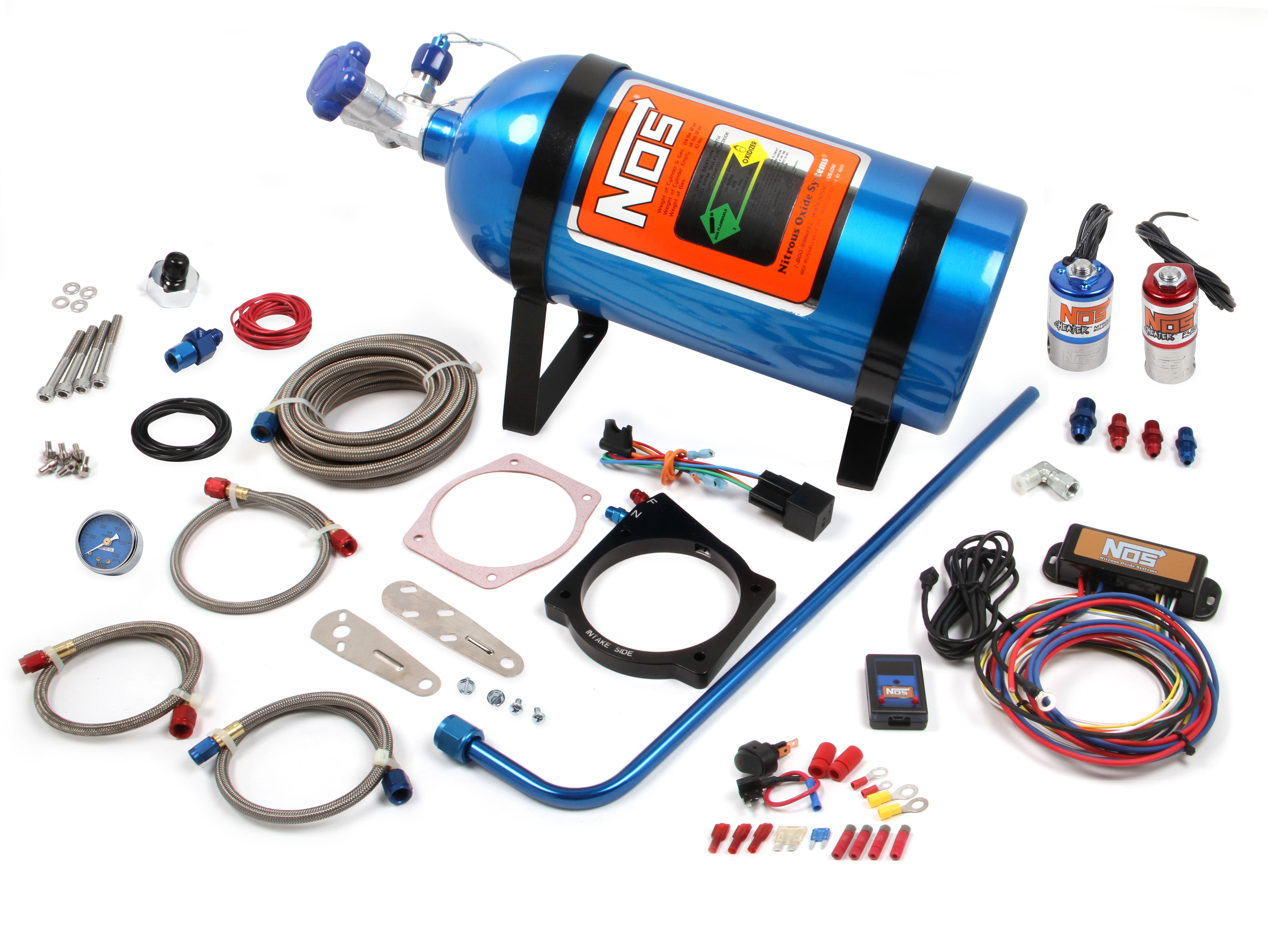GM LS Series NOS 90mm 4 Bolt Nitrous Plate System w/10lb Bottle - For Drive By Wire TB